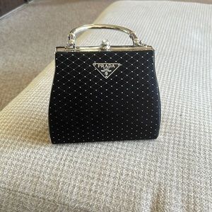 Black and Sliver Prada Clutch